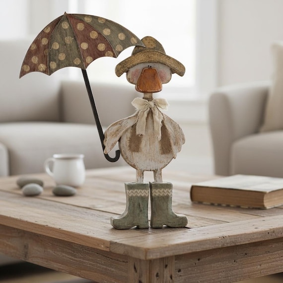 Duck with umbrella  UNPAINTED / Unassembled DIY Kit (blank)