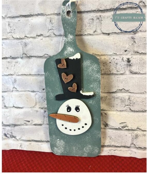 Primitive Snowman Cutting Board DIY Unpainted Unassembled (DIY Do it yourself)