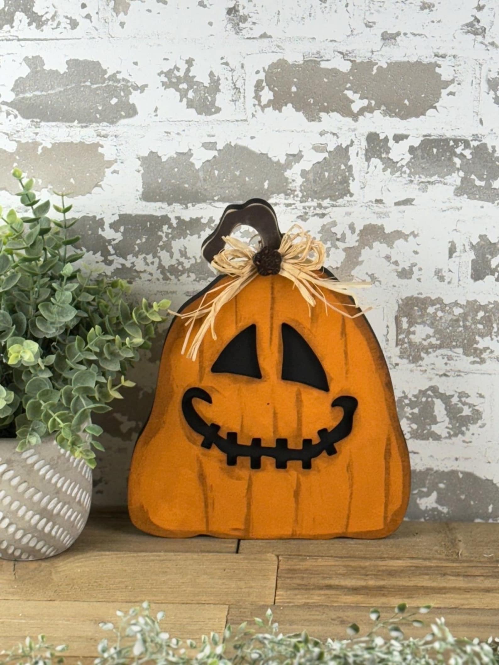 Farmhouse Jack O Lantern Wooden Pumpkin Shelf Sitter Diy Kit (UNPAINTED ...