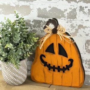Farmhouse Jack O Lantern Wooden Pumpkin Shelf Sitter Diy Kit (UNPAINTED ...