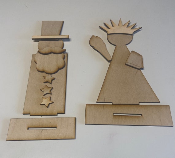 DIY primitive uncle Sam and Lady liberty