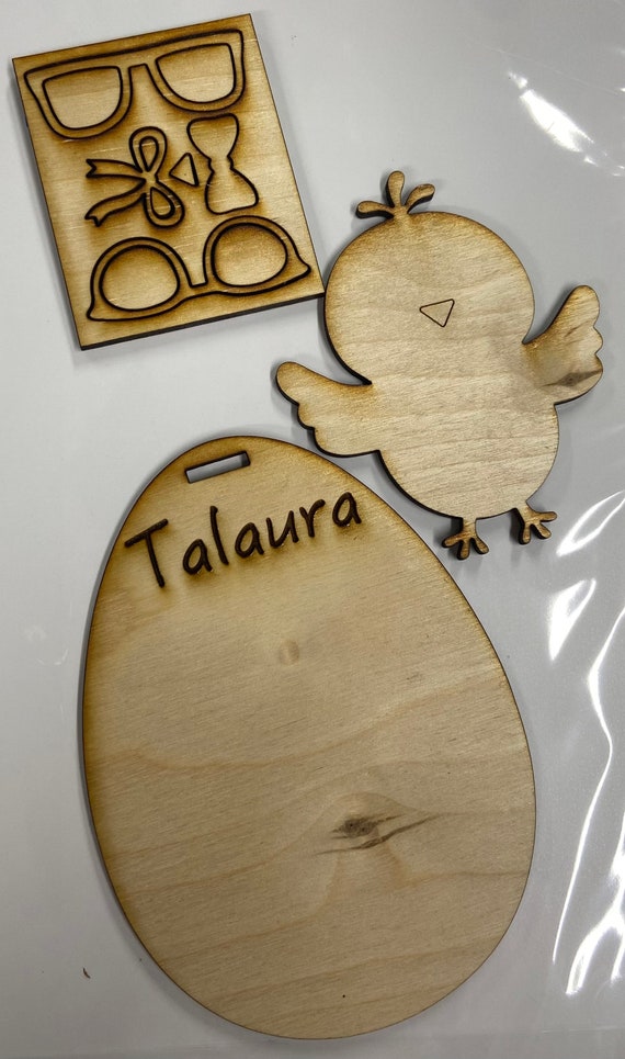 DIY Easter Basket Chick Name Tag unpainted