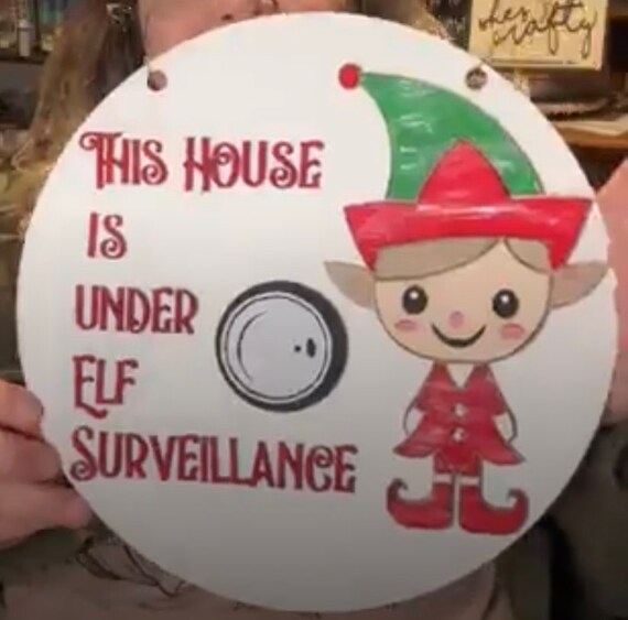 Elf Surveillance Door Sign Digital SVG File