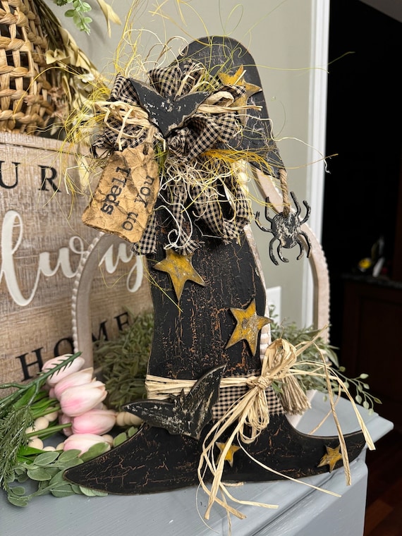 Primitive Witches Hat LEANER  Unpainted/ Unassembled DIY Kit (Do it yourself)