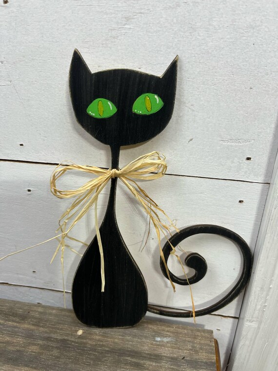 Primitive Long Neck Spooky Cat DIY kit (UNPAINTED UNASSEMBLED)