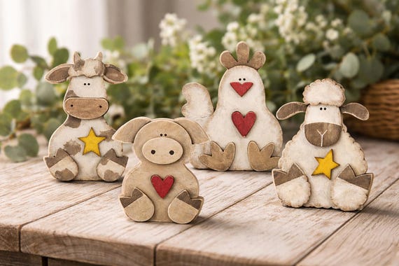 Rustic Farm Animals DIY Kit Unpainted (SMALL ANIMALS)