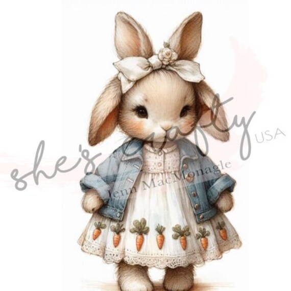 Jean Jacket Animals Bundle Printable (Not a physical item) Digital Download