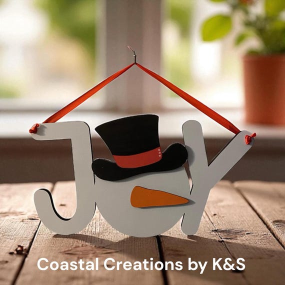 JOY Snowman Sign DIY Unpainted Unassembled (DIY Do it yourself)