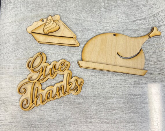 Give Thanks Garland trio (unpainted)