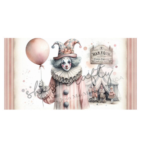 Send In The French Vintage Clowns Large Bundle Printables (Not a physical item)