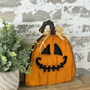 Farmhouse Jack O Lantern Wooden Pumpkin Shelf Sitter Diy Kit (UNPAINTED ...