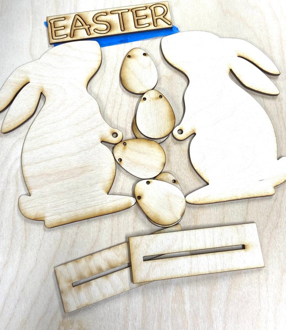 DIY Easter Bunny banner Unpainted