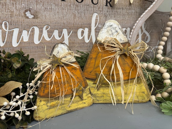 Primitive Candycorn shelf sitters  Unpainted/ Unassembled DIY Kit (Do it yourself)