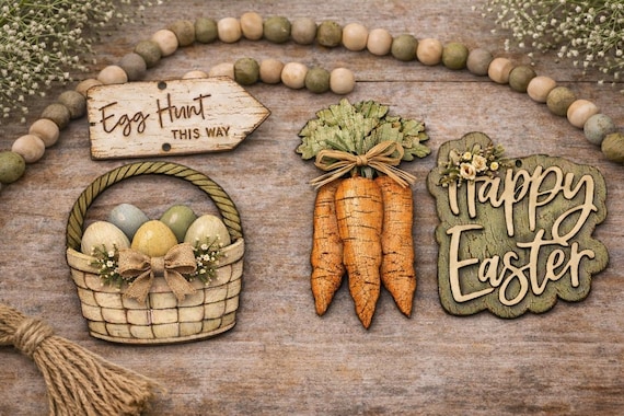 DIY Easter Garland tag set Unpainted (Can be used as ornaments or gift tags)