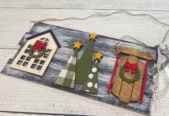 DIY Christmas Farmhouse Wood Cutouts