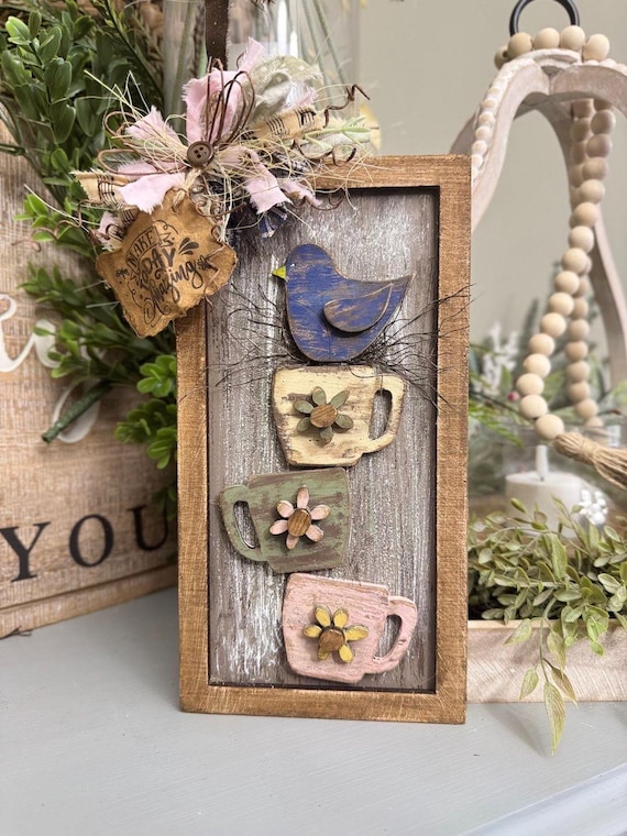 Stacked Teacups UNPAINTED / Unassembled DIY Kit (blank)