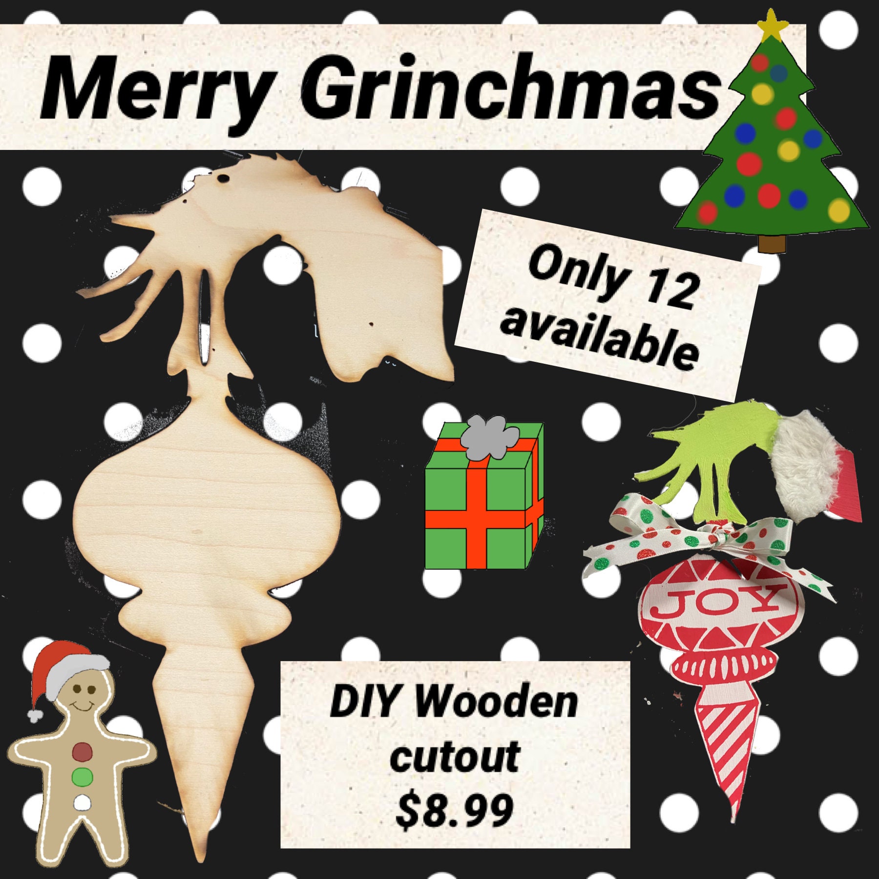 Grinch Wood Cutout | Etsy