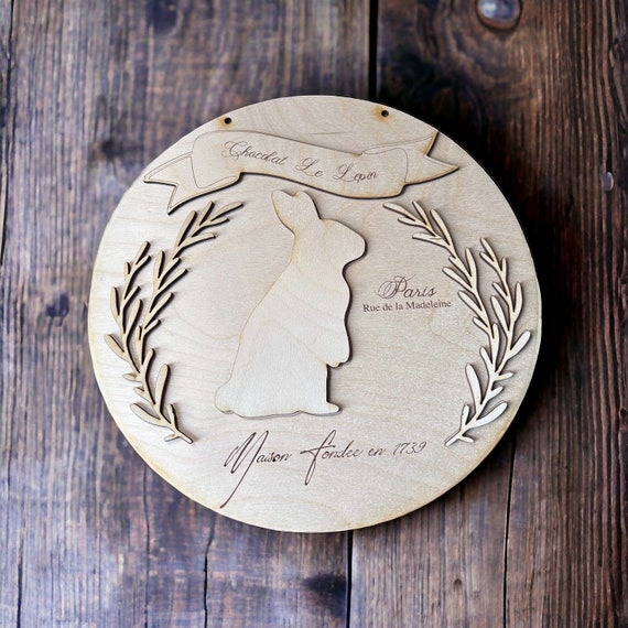 French Bunny Door Sign Unpainted