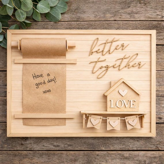 Note Sign DIY unpainted Kit comes with a small roll of parchment paper