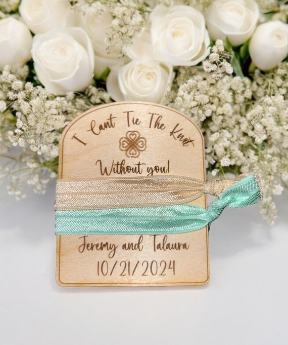 I Can’t Tie the Knot Without You WOODEN Hair tie Holder. Bridesmaids Gift, bachelorette party favor, Flower girl gift