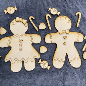 DIY Gingerbread Couple unpainted (SMALL SIZE)