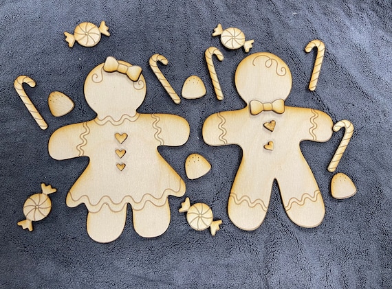 DIY Gingerbread Couple unpainted (SMALL SIZE)