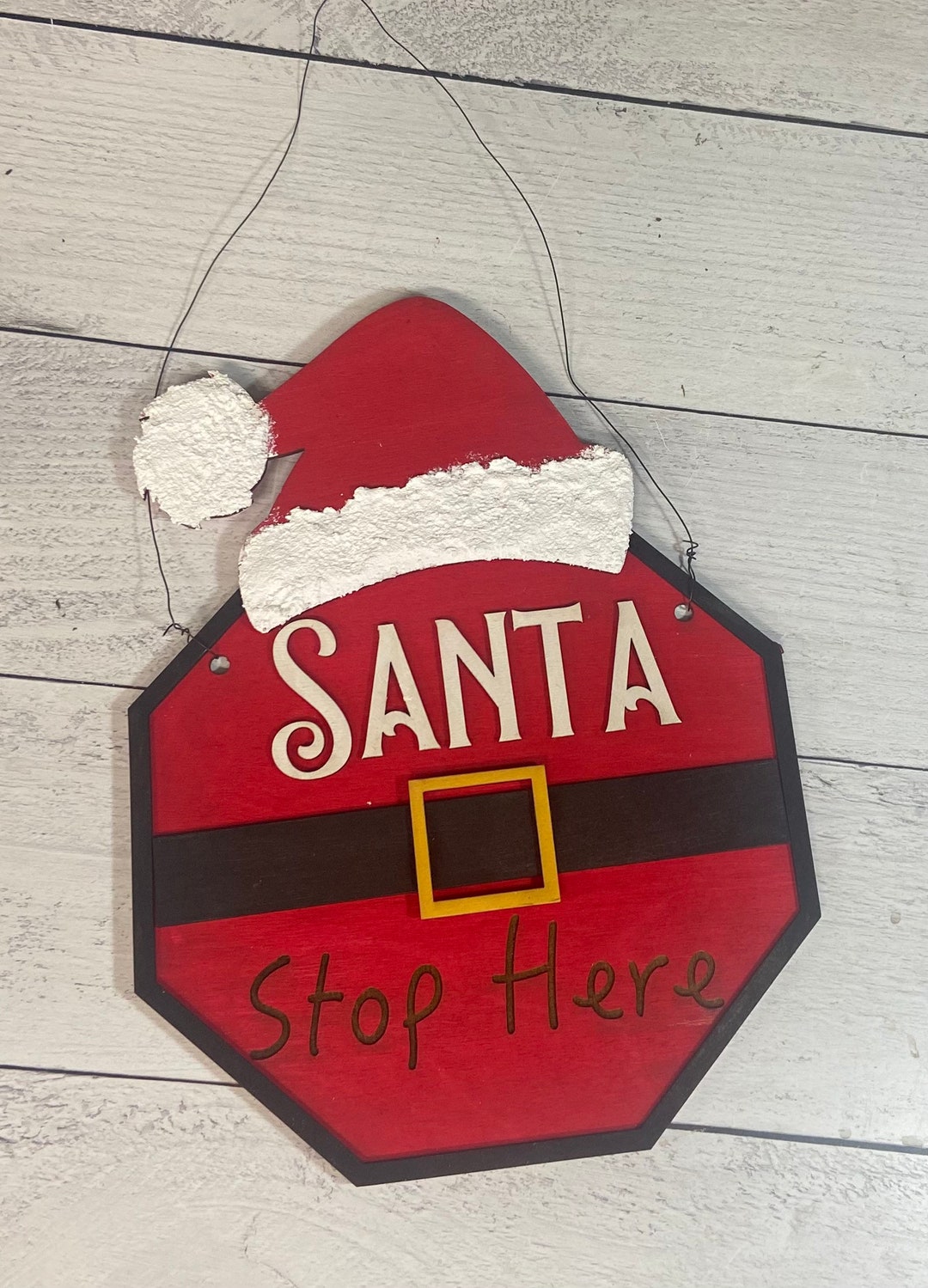 Santa Stop Here DIY Sign Unpainted - Etsy