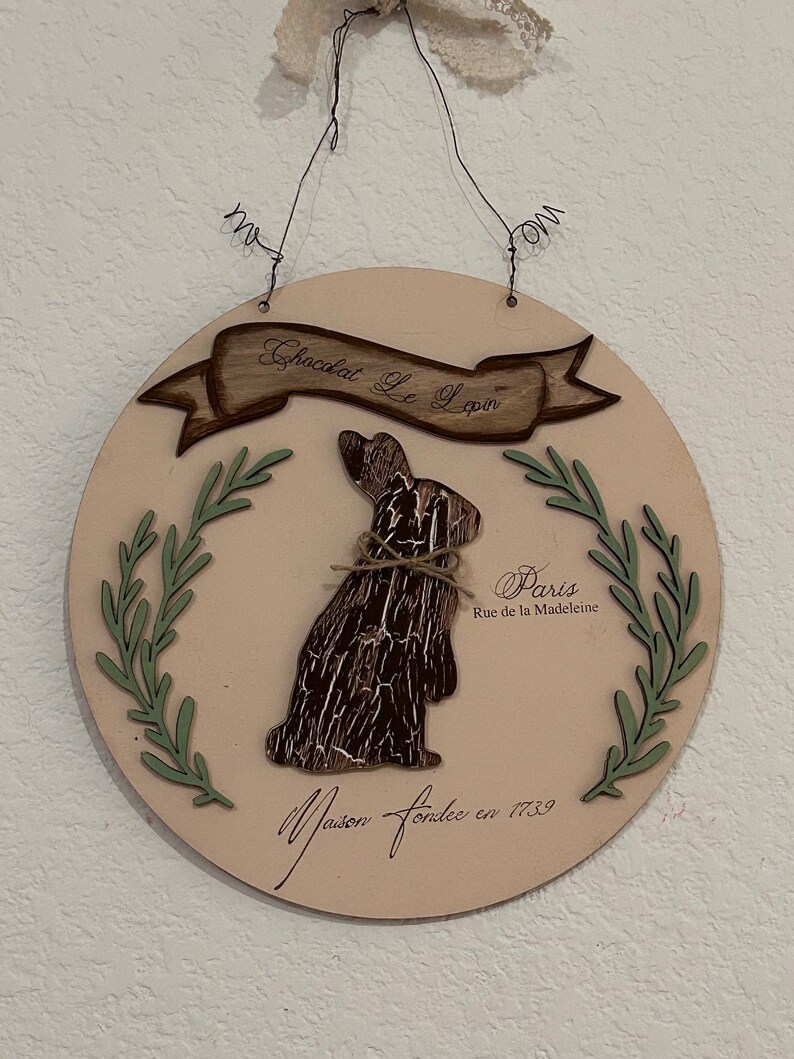 French Bunny Door Sign Unpainted - Etsy