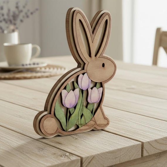 Tulip Bunny Unpainted DIY Kit (You put it together)