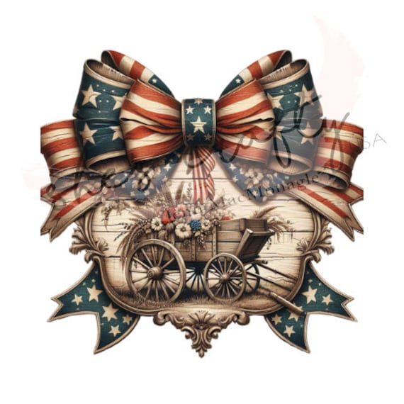 Americana Ribbon and Bike Digital Download