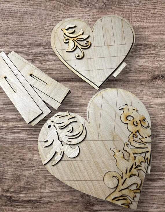 Flourish Hearts Unpainted DIY duo