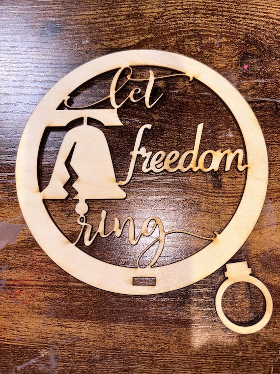 Let Freedom Ring Nightlight attachment. Unpainted Wood Cutout