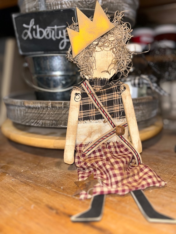 Primitive Liberty Doll DIY Kit Wood cutout only