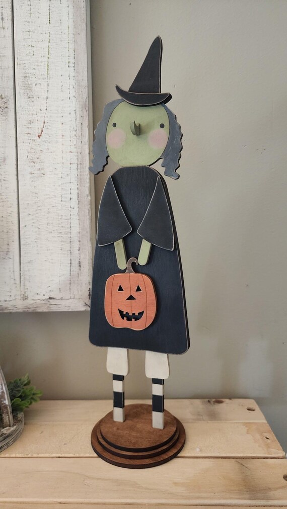 Primitive Witch Girl Wood Kit UNPAINTED or Assembled