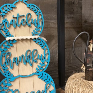 Reversible Teal Stacked pumpkin