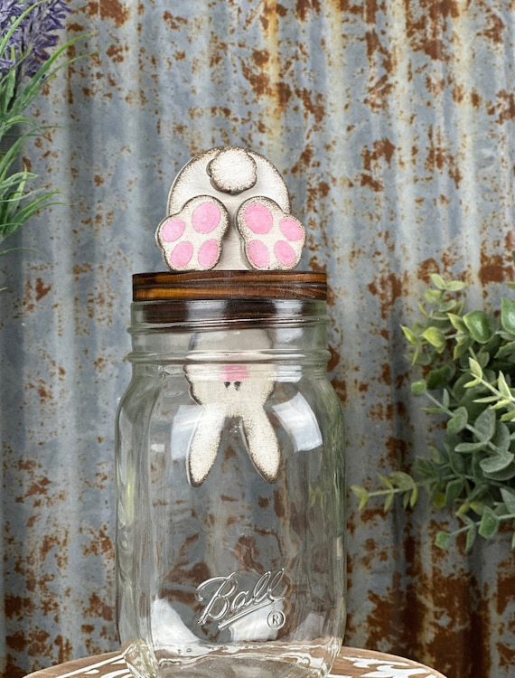 Mason Jar Toppers Bunny and Carrot DIY Kit Unpainted