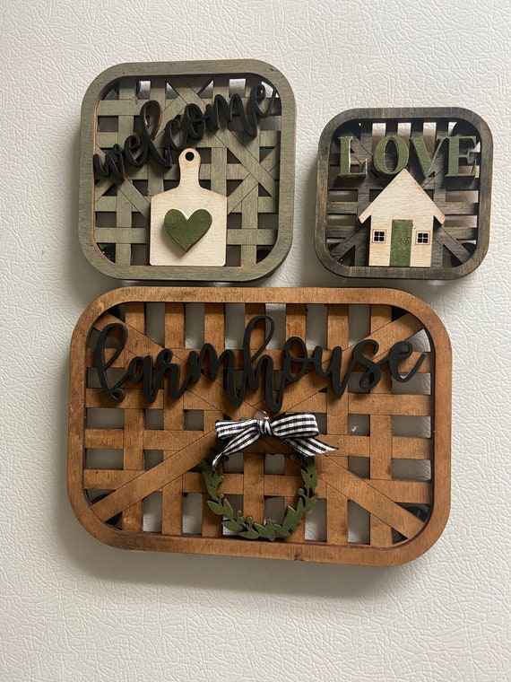 DIY tobacco basket trio unpainted