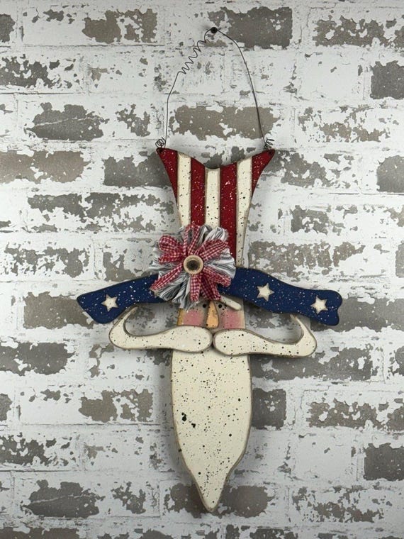 Long beard Uncle Sam door hanger UNPAINTED / Unassembled DIY Kit (blank)