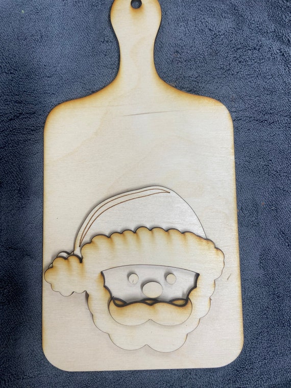 DIY Santa Cutting Board Unpainted Etsy