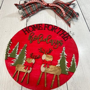 DIY Oh Deer, home for the holidays door hanger