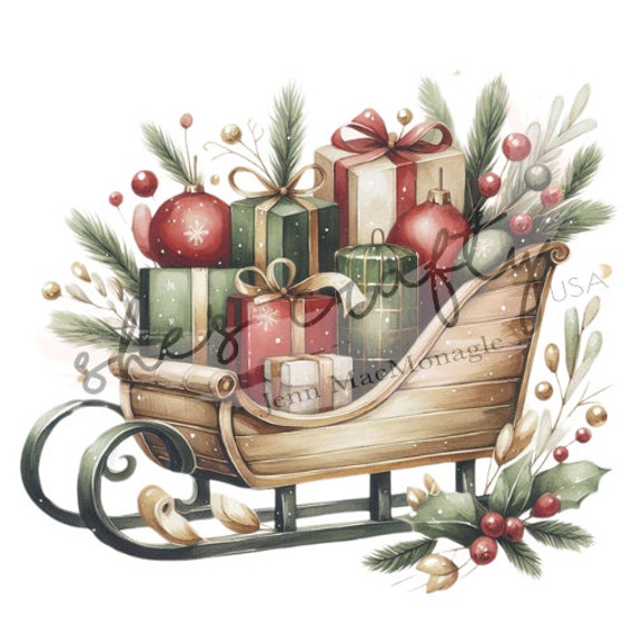 Christmas Sleighs Printable (Not a physical item)