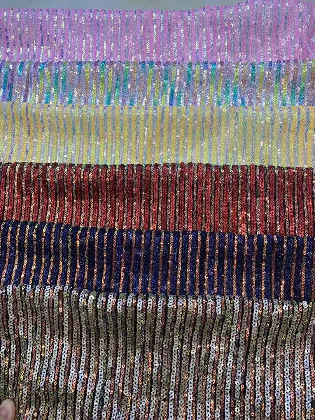 Shiny Iridescent Rainbow Sequin Fabric /By The Yard/ Etsy