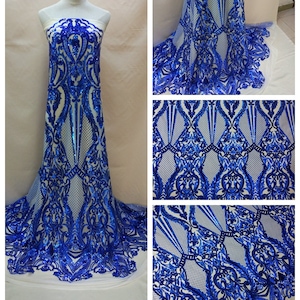Hollywood Glamour Sequin Royal Blue Metallic Glitter – Designer