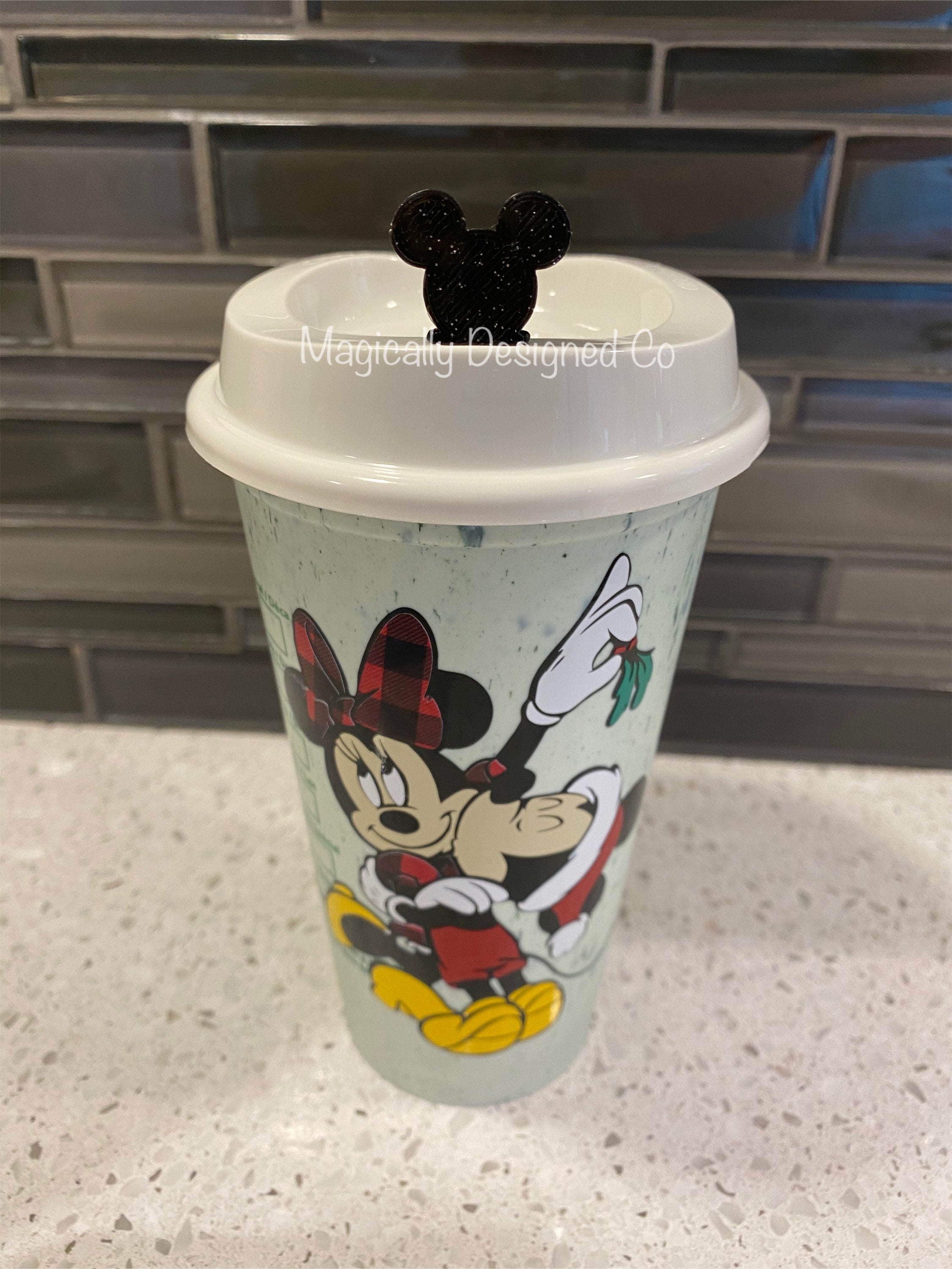 D Mouse Head Starbucks Reusable Cup with Glitter – Magical Crafts