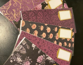 Black and purple cash envelopes (6)