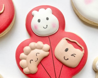 Dumpling Bundle Royal Icing Transfer Sheets (3 designs - 2 sizes each) - DIGITAL DOWNLOAD