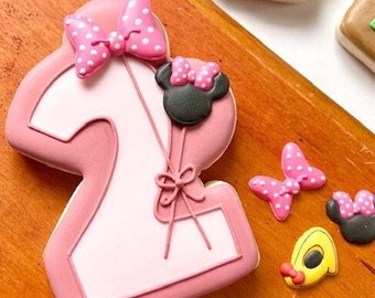 Mädchen Maus Bündel Royal Icing Transferbögen (3 Designs je 2 Größen) - DIGITAL DOWNLOAD