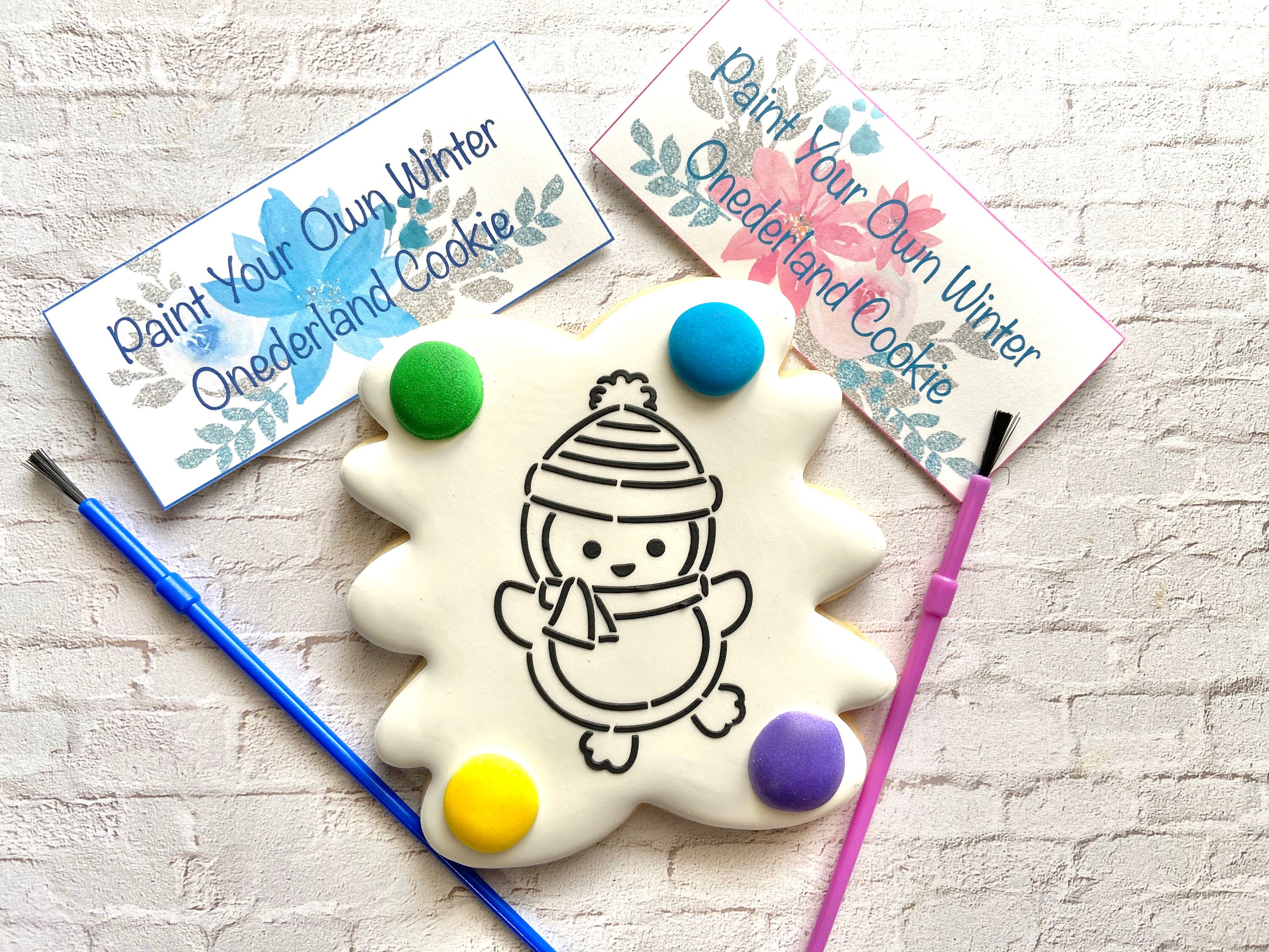 Winter Onederland Paint Your Own Cookie Bag Topper 2 designs Etsy