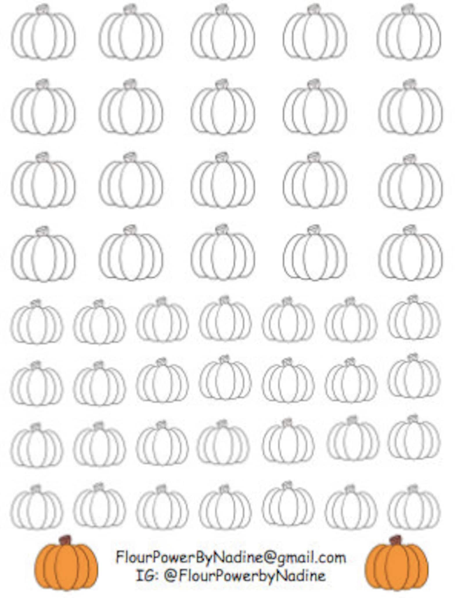 Pumpkin Royal Icing Transfer Sheets 3 designs 2 sizes each Etsy