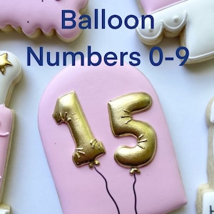 Fogli di trasferimento di glassa reale con numeri di palloncini da 0 a 9 (2 misure) - DOWNLOAD DIGITALE